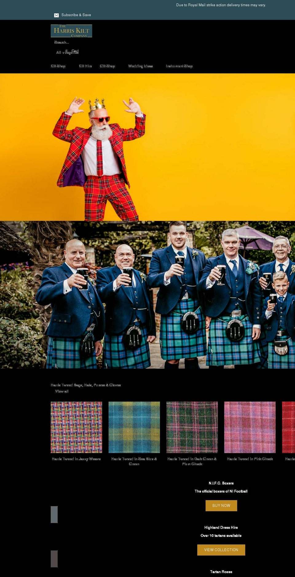 harriskilts.com shopify website screenshot