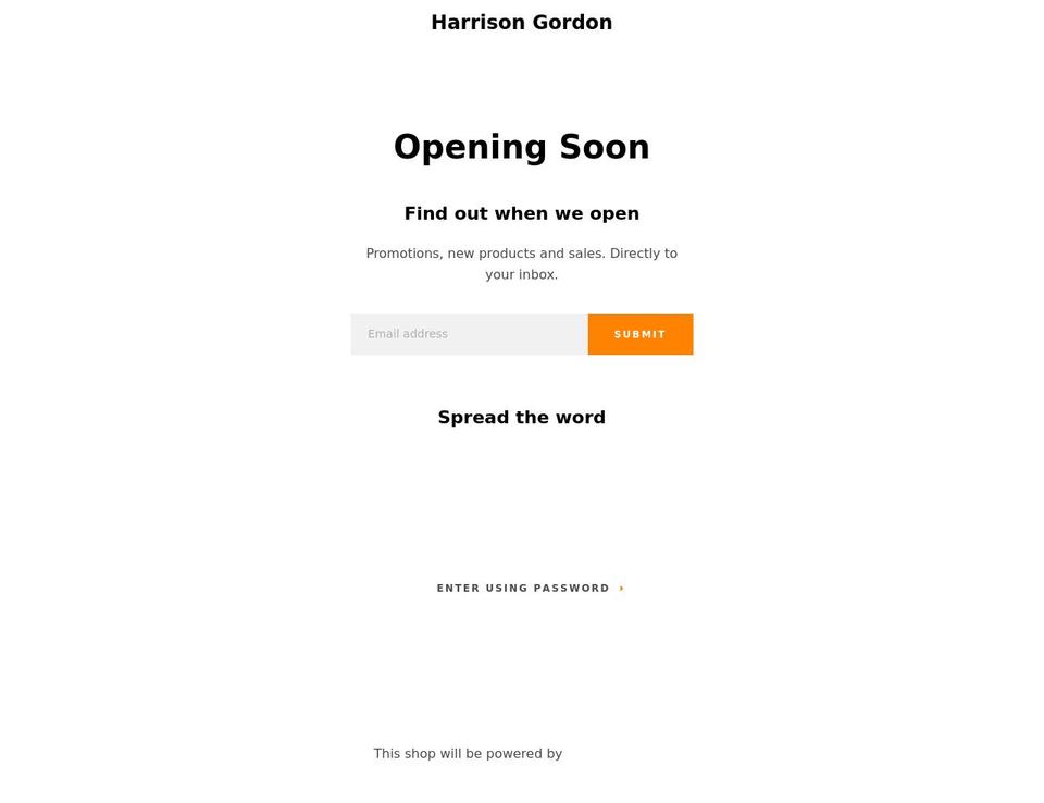 harrisongordon.com shopify website screenshot