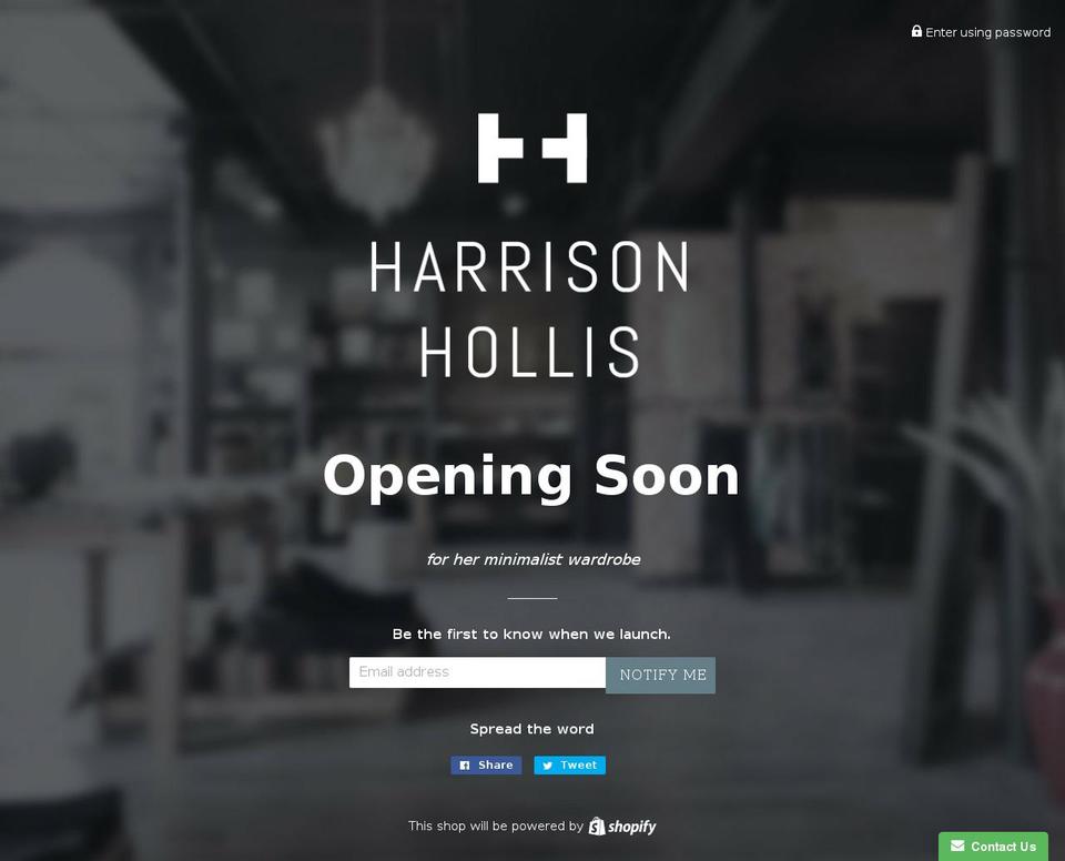 harrisonhollis.com — Shopify storefront screenshot