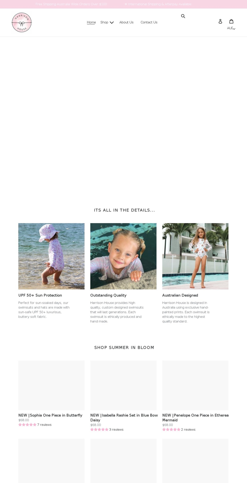 harrisonhousekids.com.au shopify website screenshot