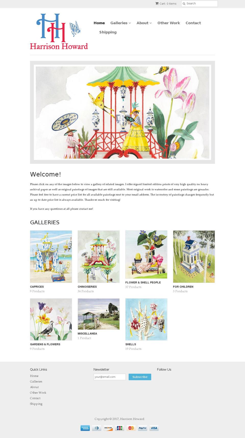 harrisonhoward.com shopify website screenshot