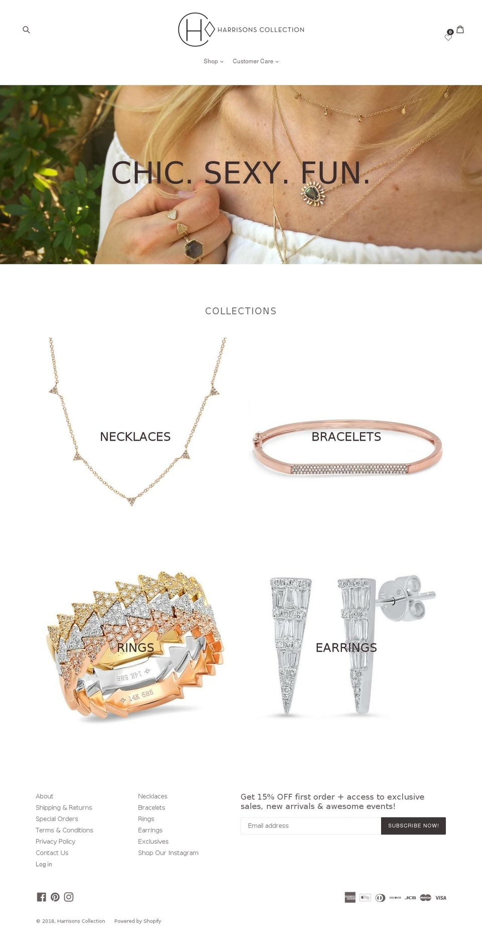 harrisonscollection.com — Shopify storefront screenshot