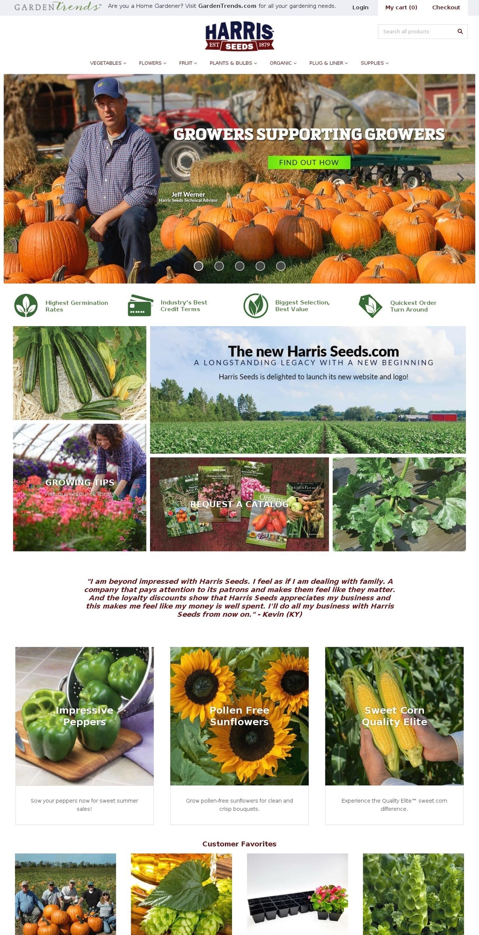 harrisseeds.com shopify website screenshot