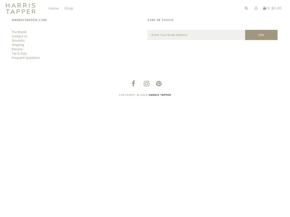 harristapper.com shopify website screenshot