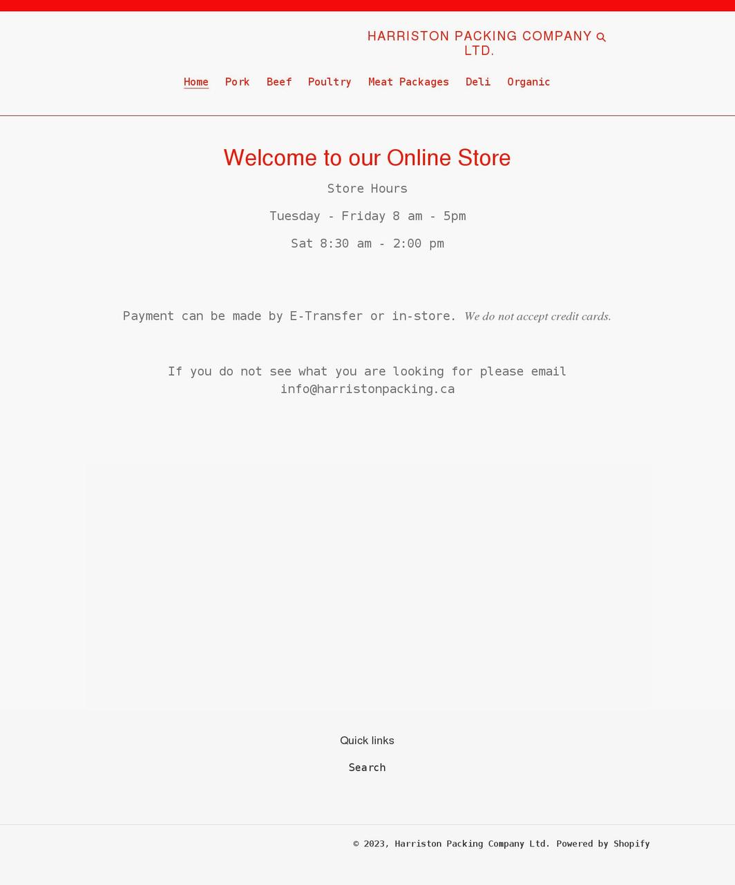 harriston-packing-company-ltd.myshopify.com shopify website screenshot