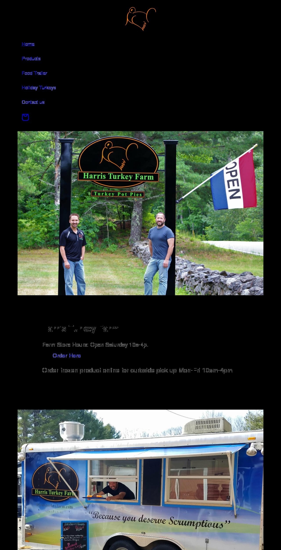 harristurkeyfarm.com shopify website screenshot