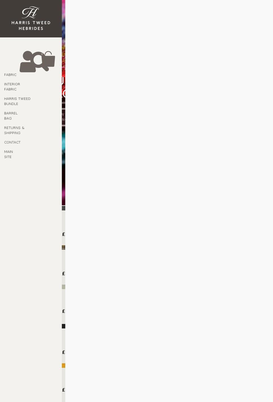 harristweedhebrides.myshopify.com shopify website screenshot