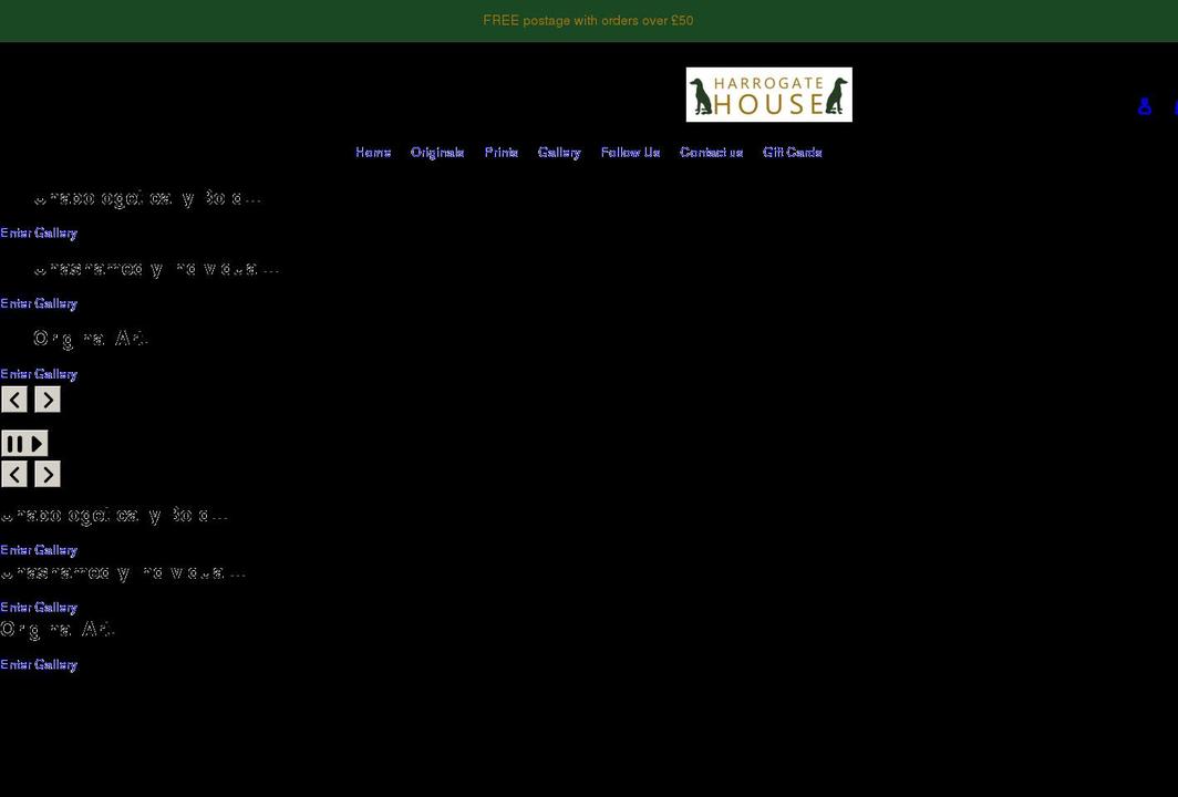 harrogatehouse.com shopify website screenshot