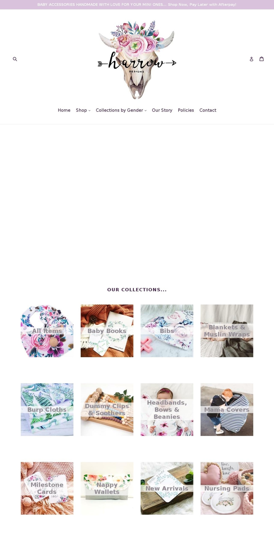 harrowdesigns.com — Shopify storefront screenshot