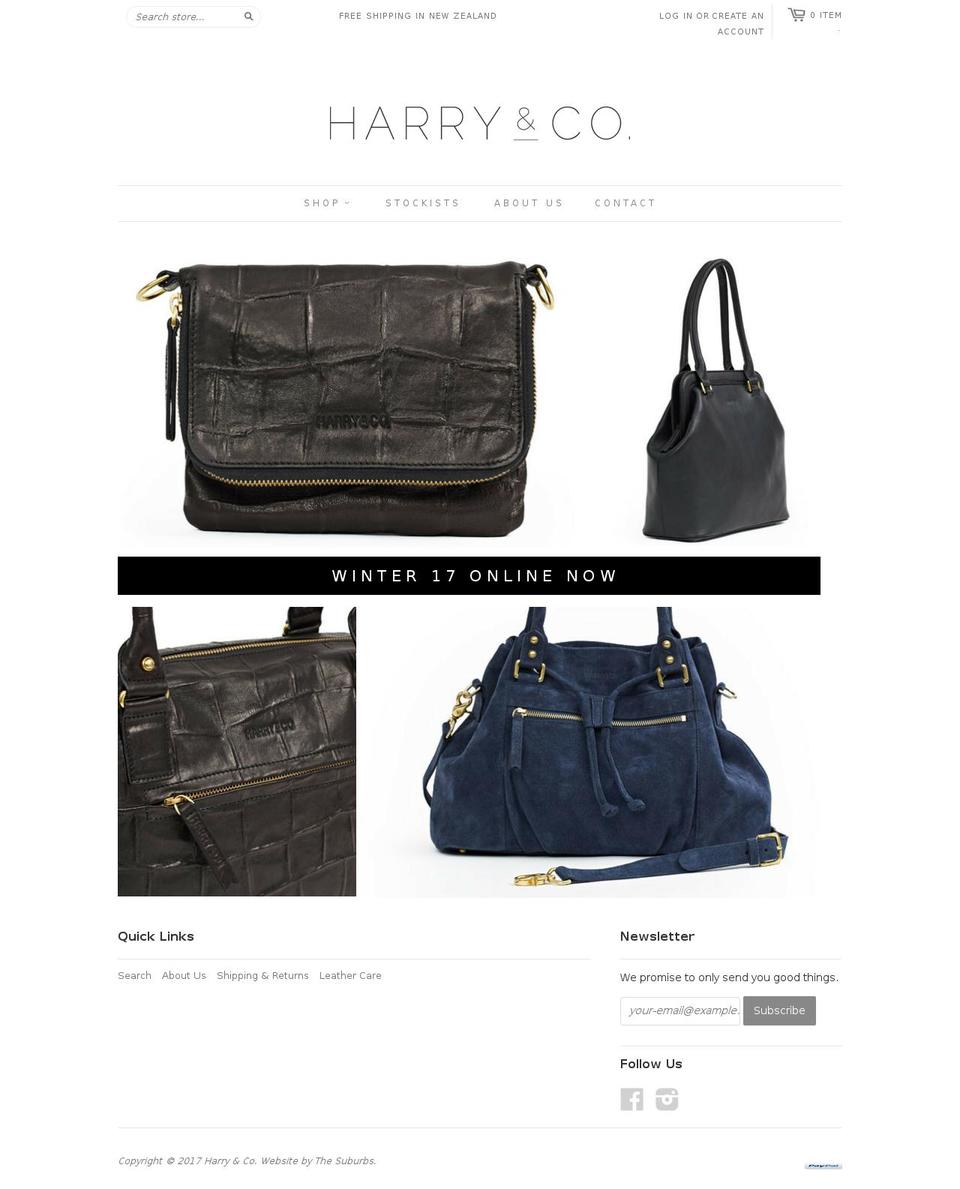 harryandco.co.nz shopify website screenshot