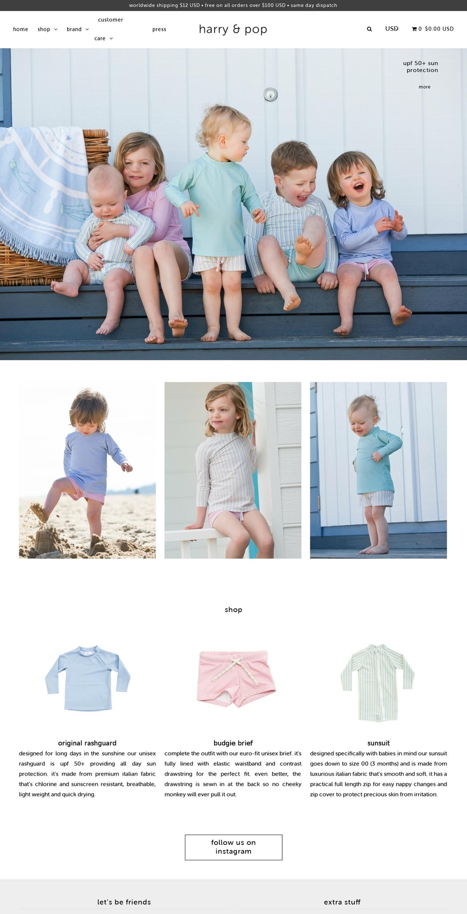 harryandpop.com — Shopify storefront screenshot