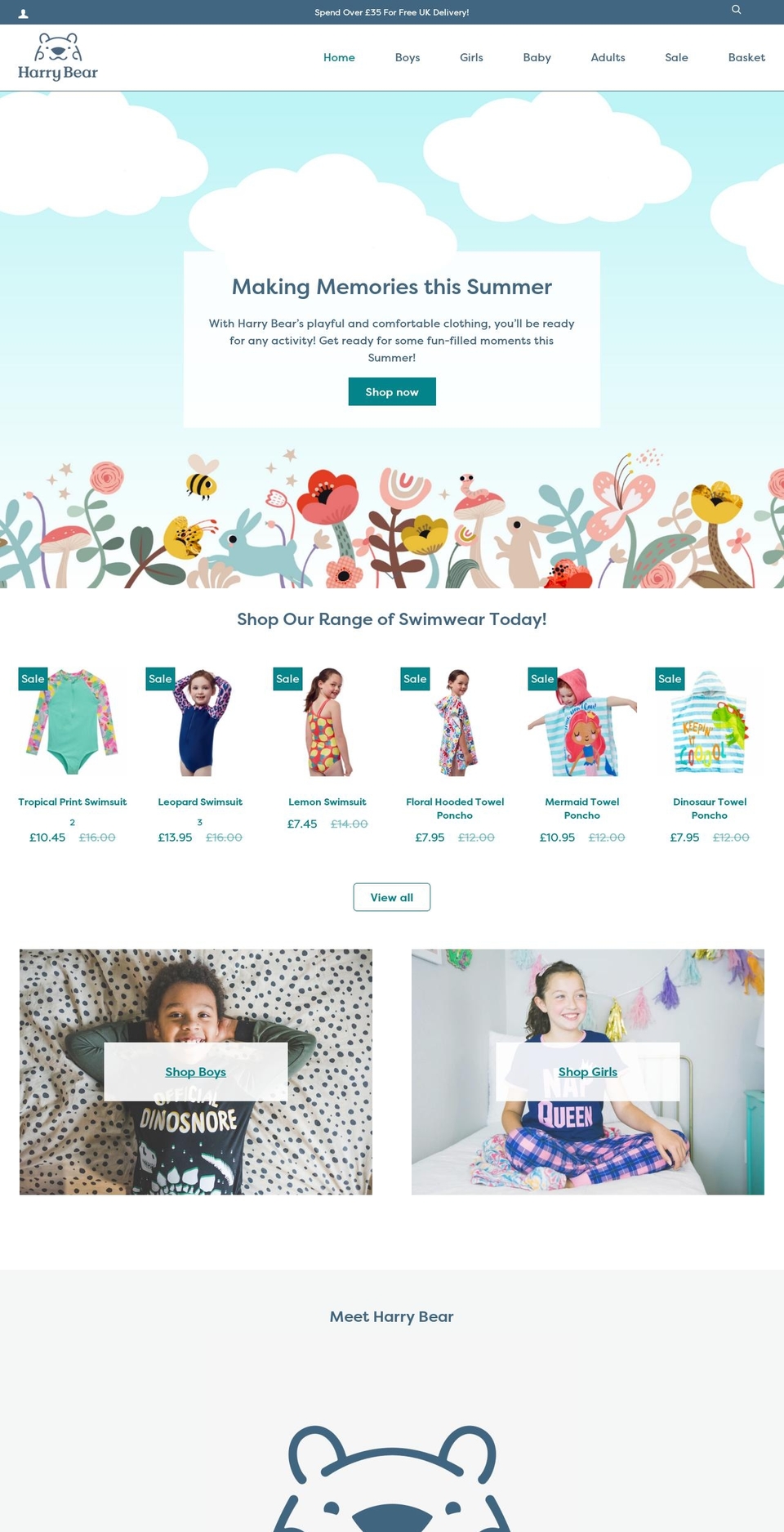 harrybear.com shopify website screenshot