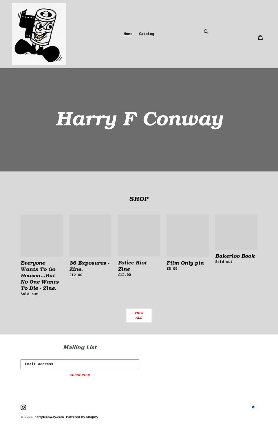harryfconway-com.myshopify.com shopify website screenshot