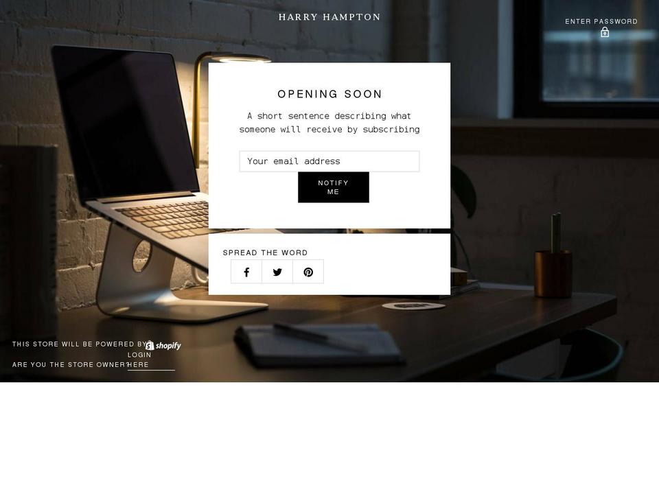 harryhampton.com shopify website screenshot