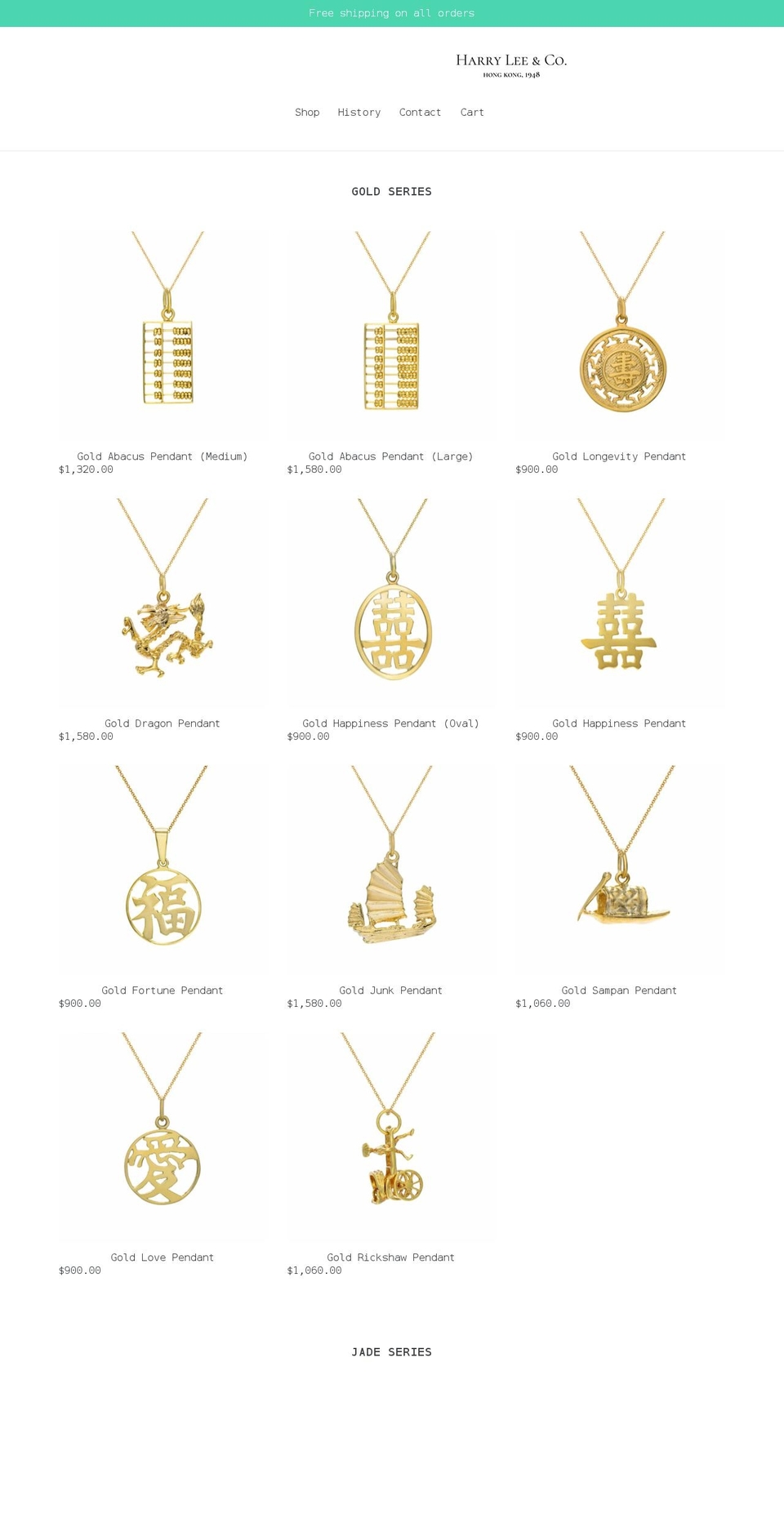 harrylee.jewelry shopify website screenshot