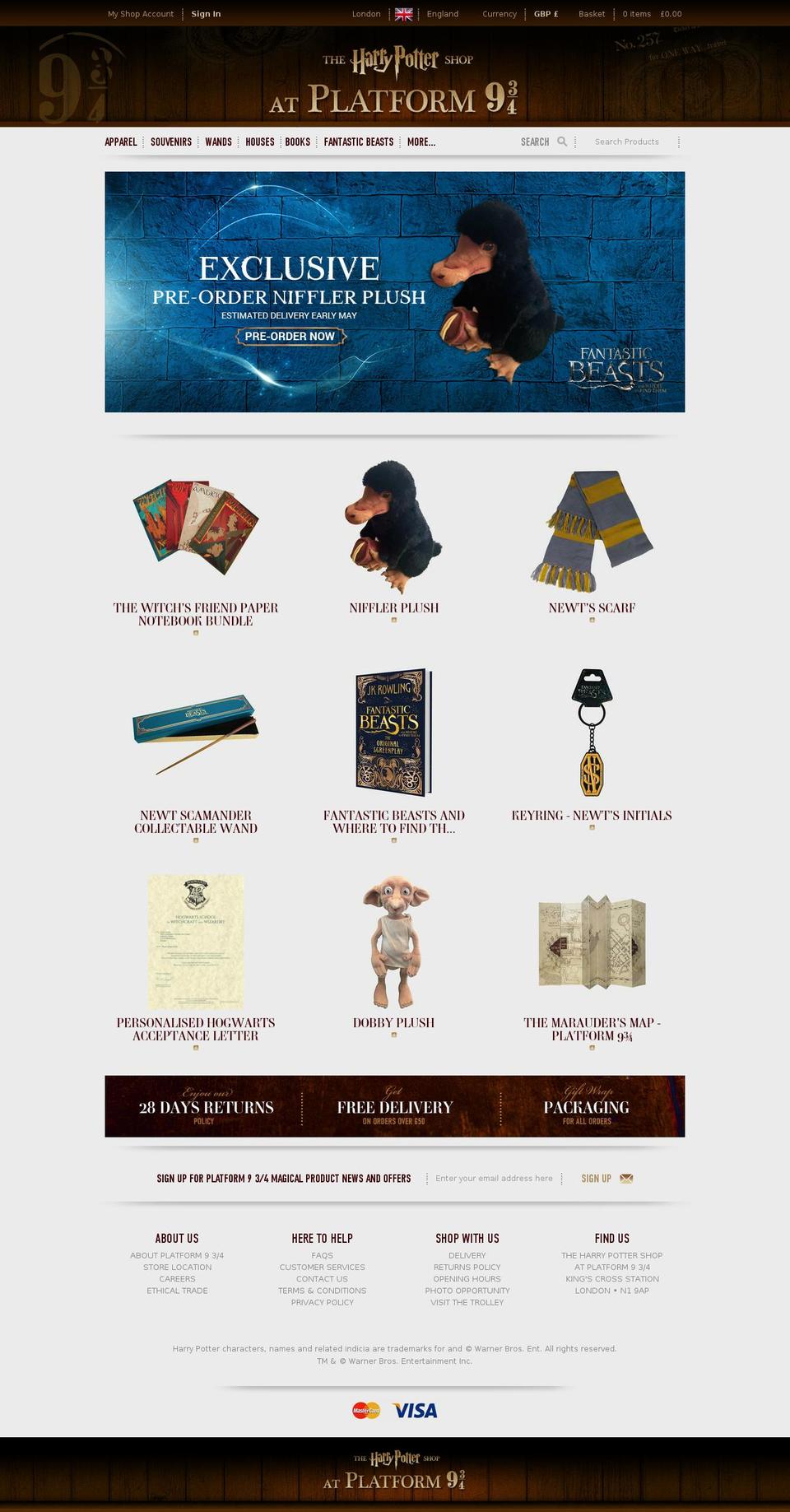 harrypotterplatform934.com shopify website screenshot