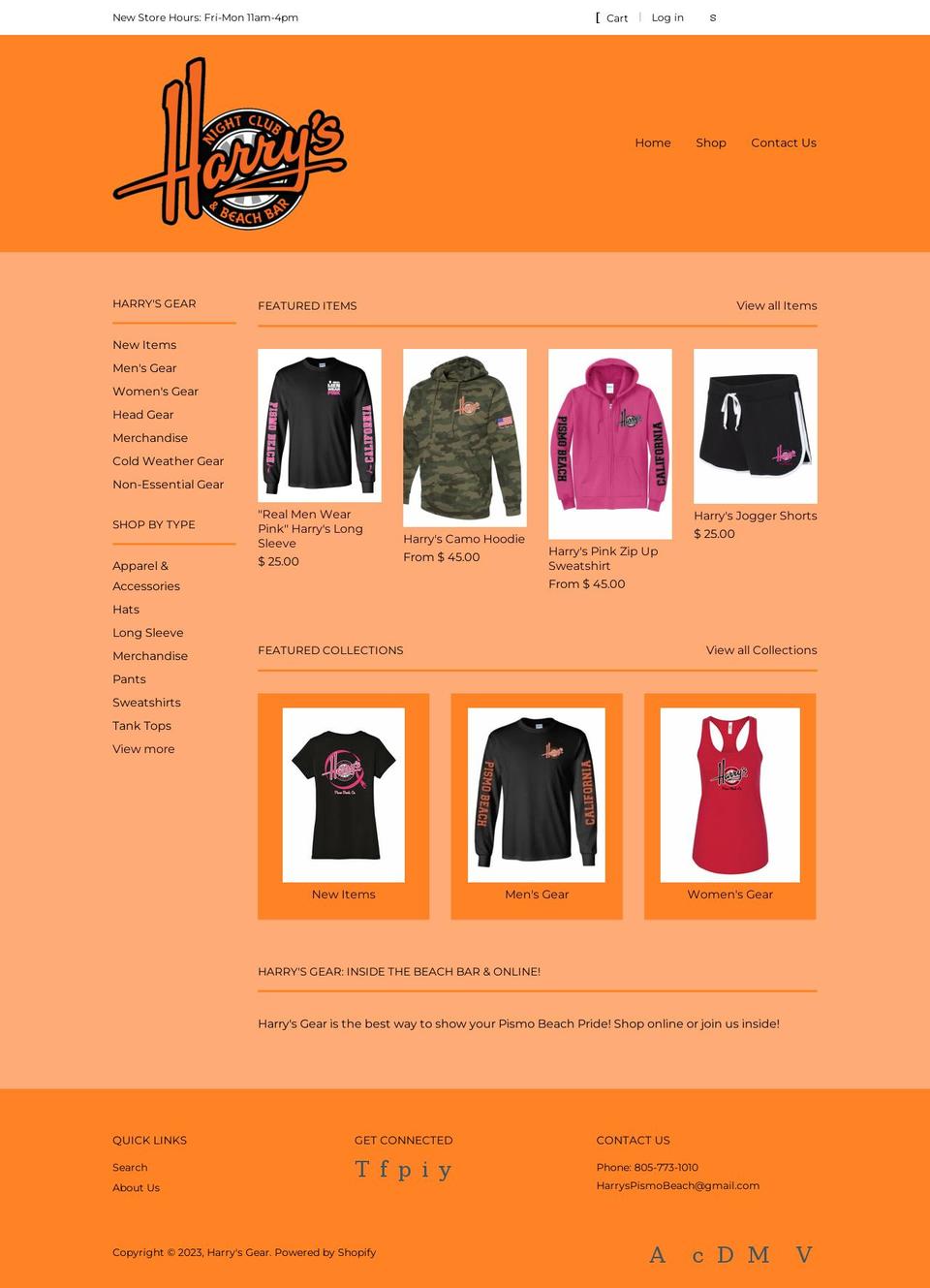 harrys-gear.myshopify.com shopify website screenshot