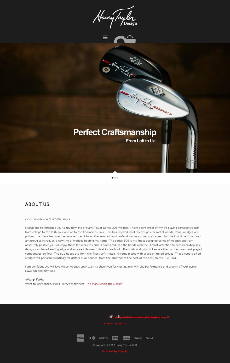 harrytaylordesigns.com shopify website screenshot