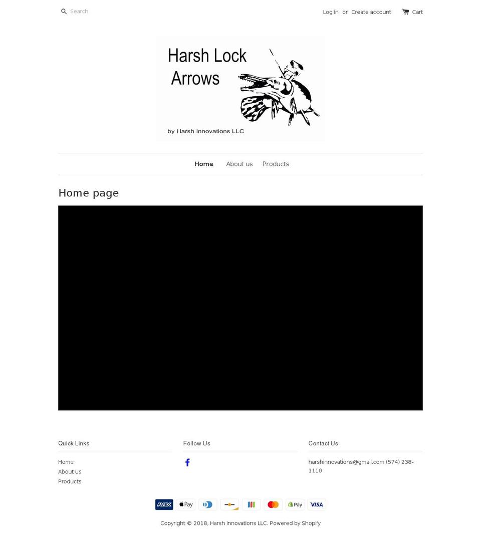 harshlockarrows.com shopify website screenshot