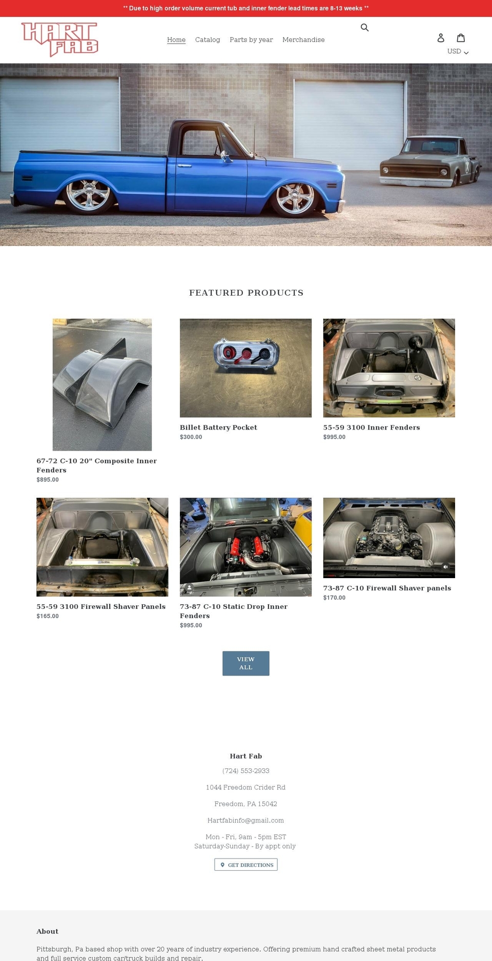 hart-fab.com shopify website screenshot