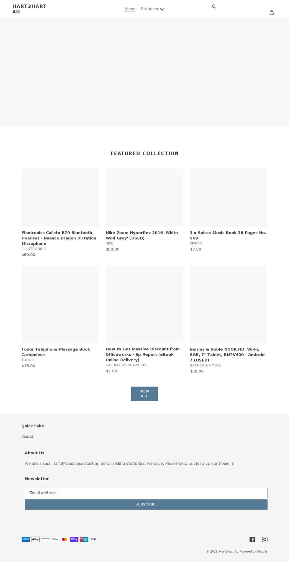 hart2hart.com.au shopify website screenshot