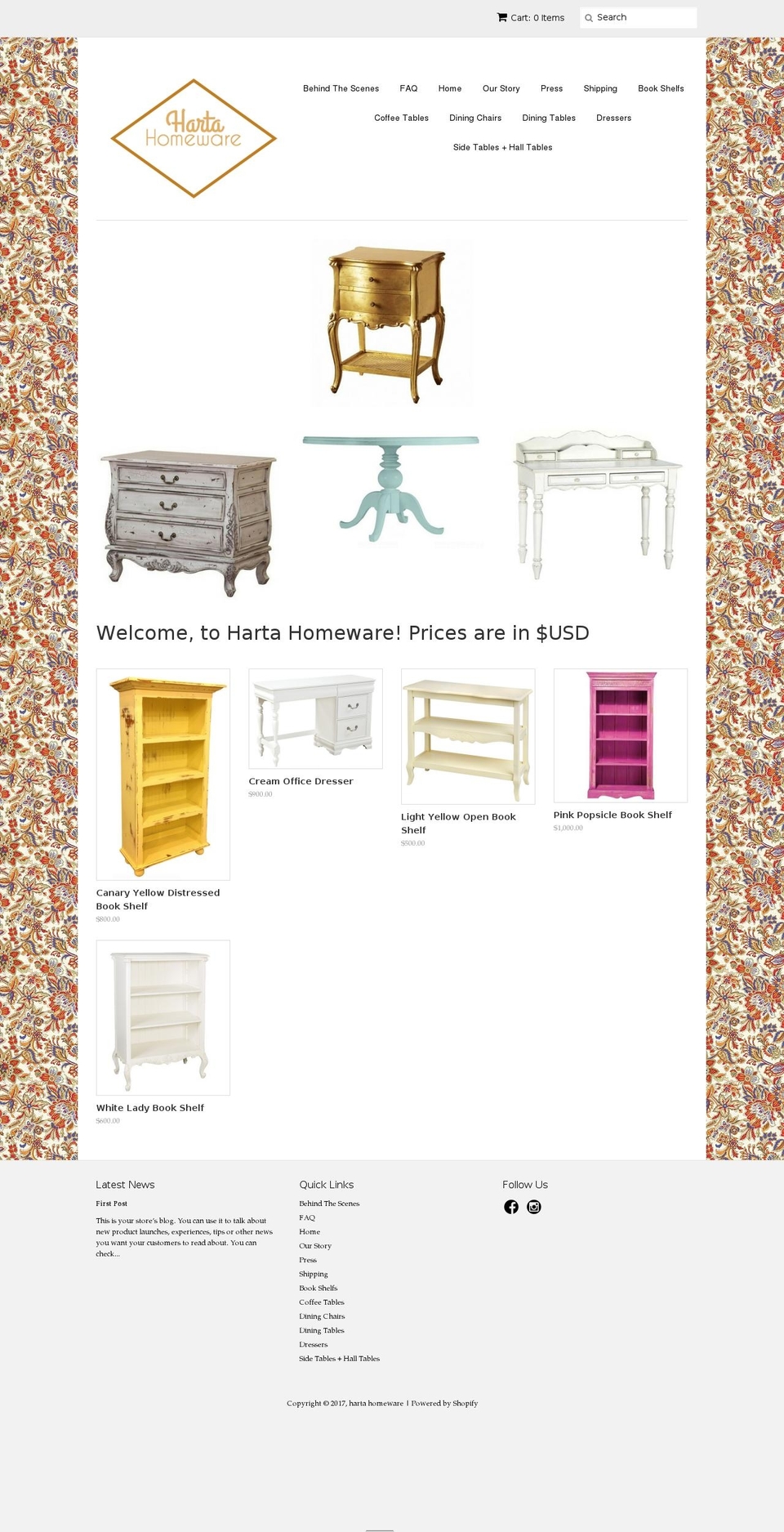 harta-homeware.com shopify website screenshot