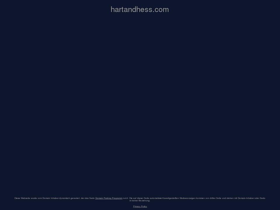hartandhess.com — Shopify storefront screenshot
