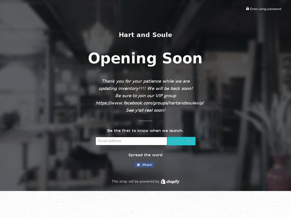 hartandsoule.com — Shopify storefront screenshot