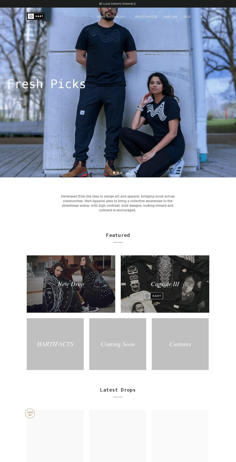 hartapparel.com shopify website screenshot