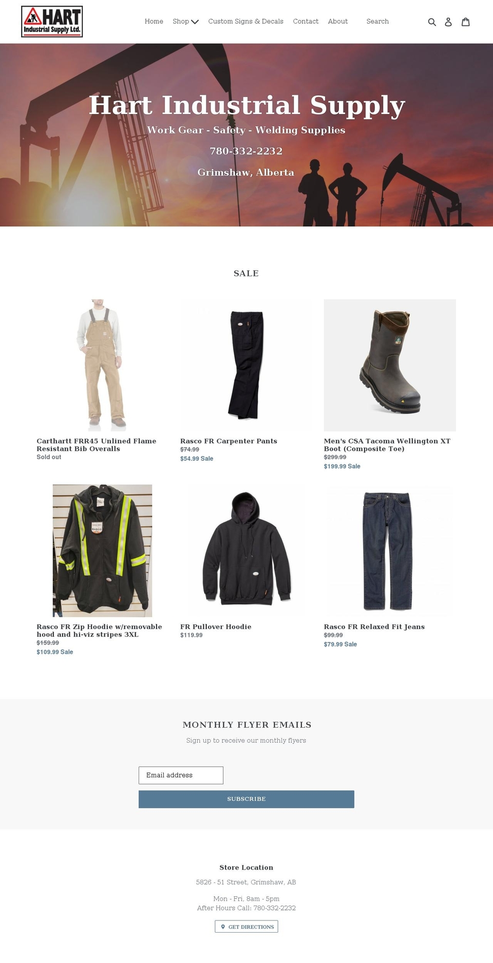 hartindustrialsupply.ca shopify website screenshot