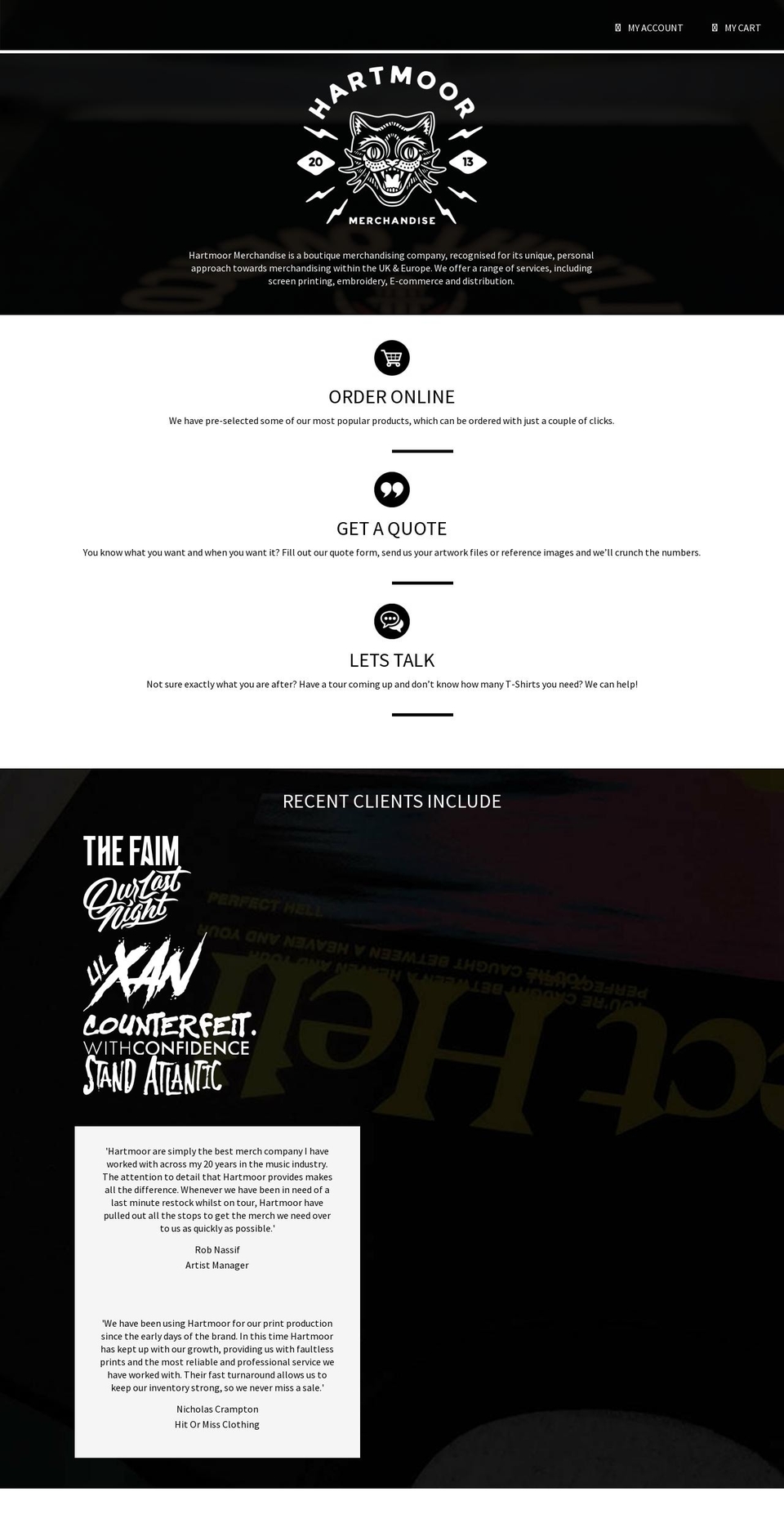 hartmoormerchandise.co.uk shopify website screenshot