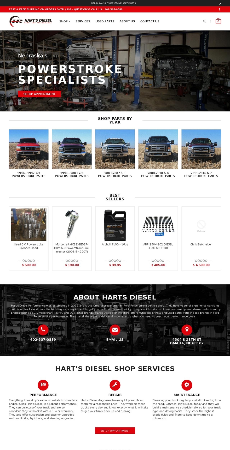 Hart's Diesel Theme Shopify theme site example hartsdp.com