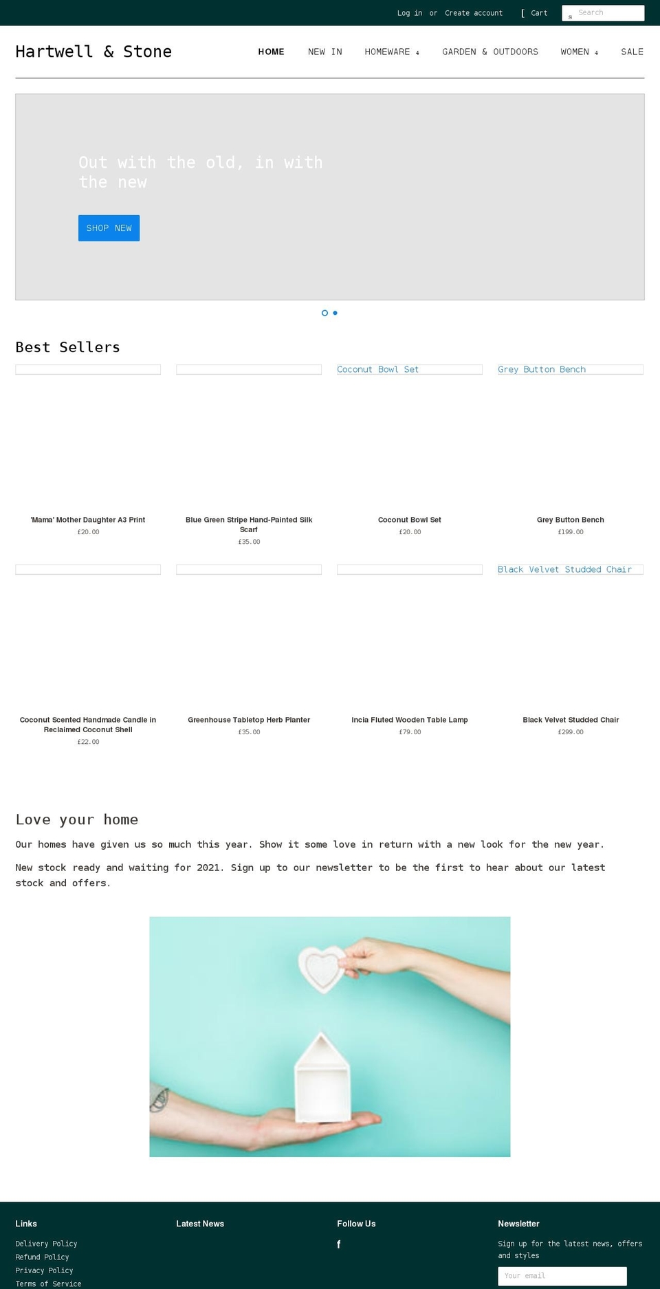 hartwellandstone.co.uk shopify website screenshot