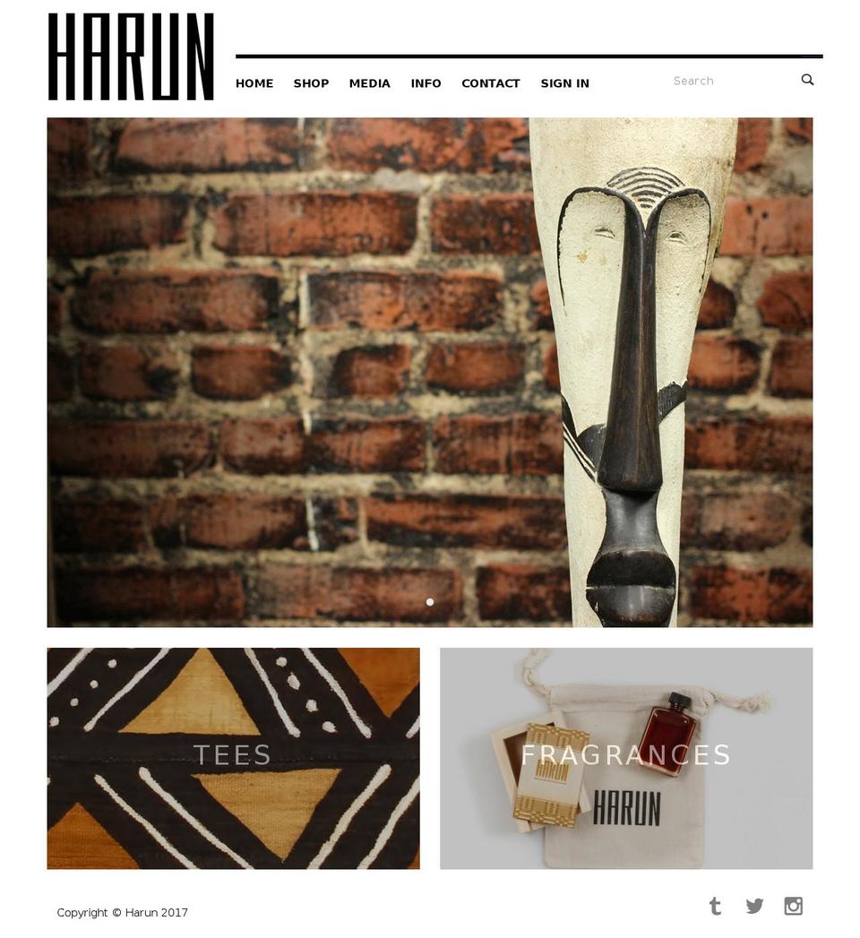 Craft Shopify theme site example harunintl.com