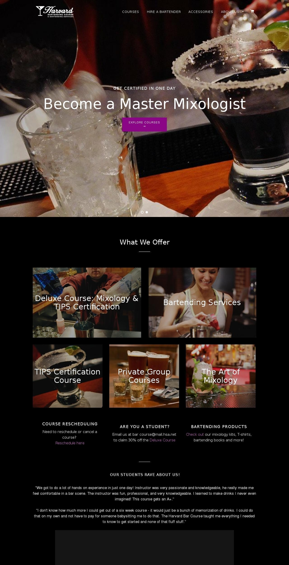 harvardbarcourse.com shopify website screenshot