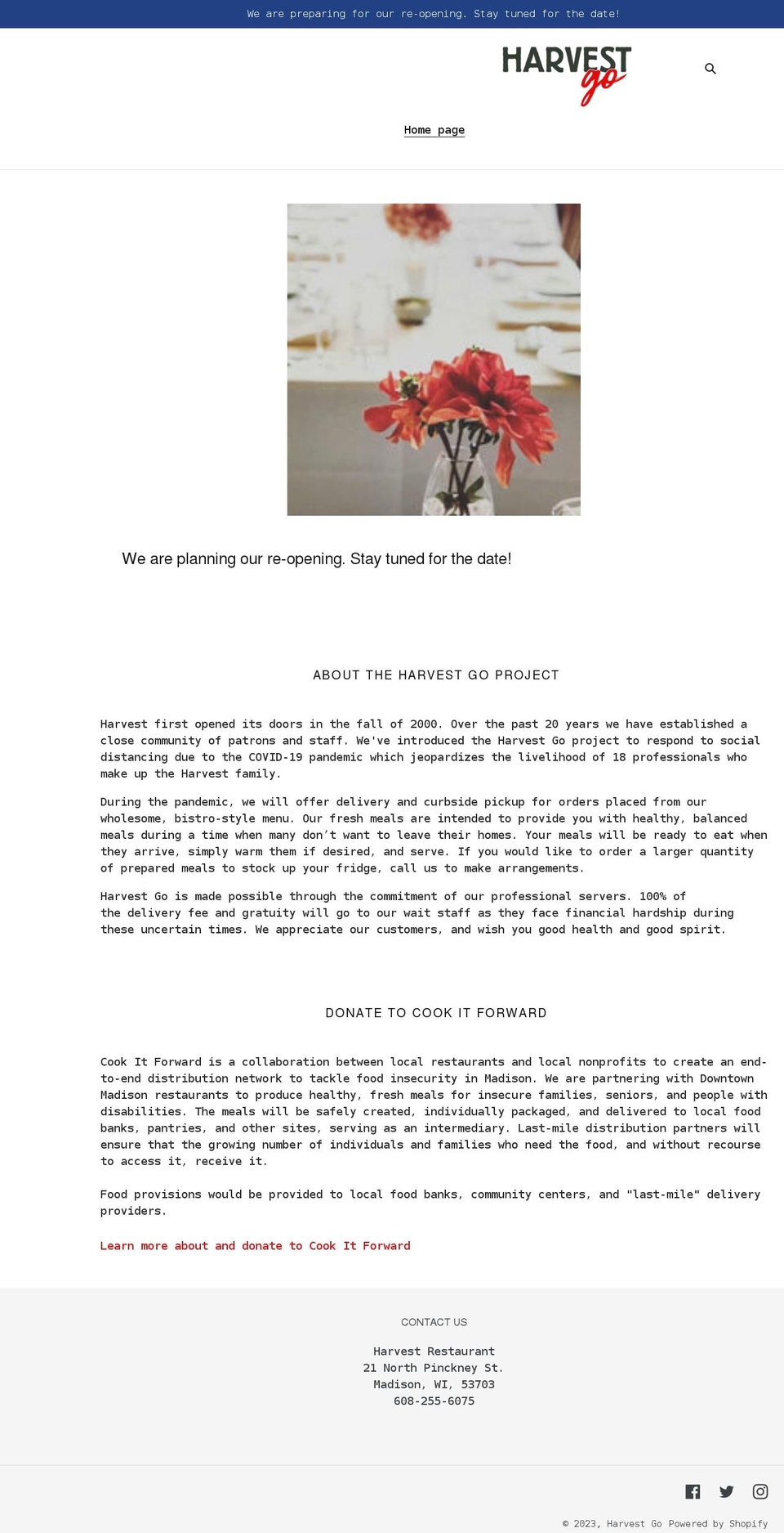 harvest-go.com shopify website screenshot