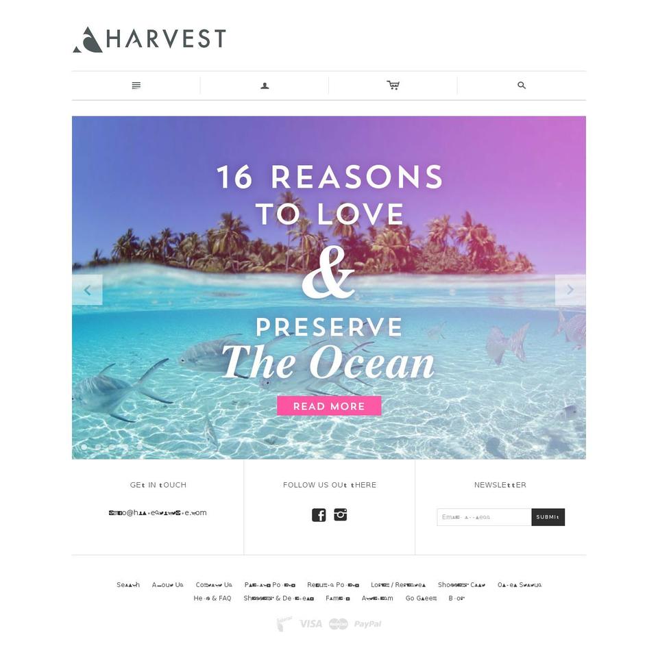 harvestactive.com shopify website screenshot
