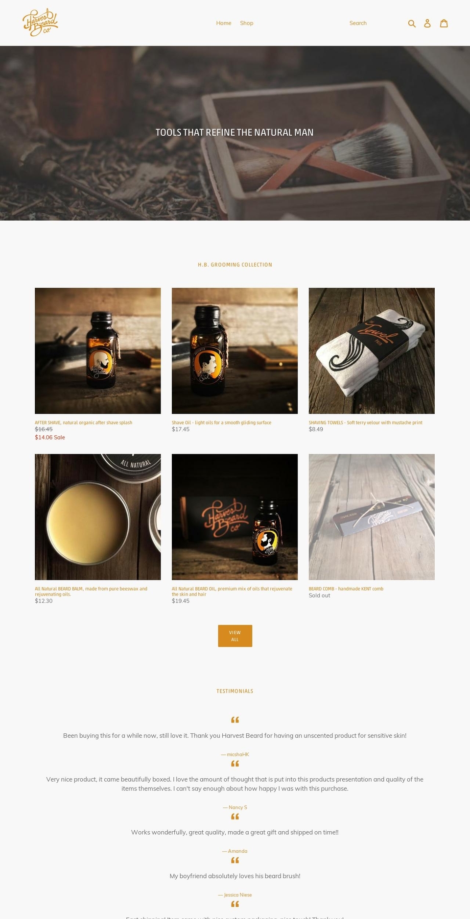 harvestbeard.com — Shopify storefront screenshot
