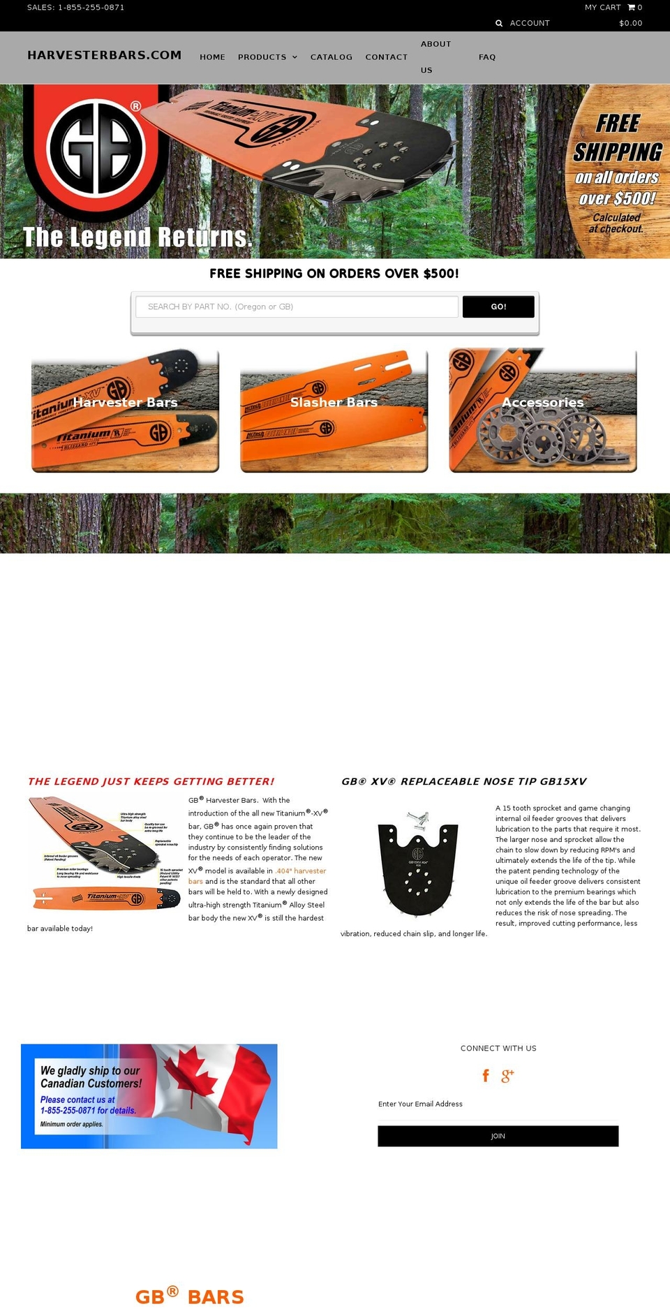harvesterbars.com shopify website screenshot