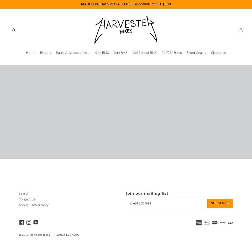 Ride Shopify theme site example harvesterbikes.ca