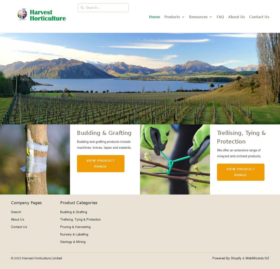 harvesthort.com shopify website screenshot