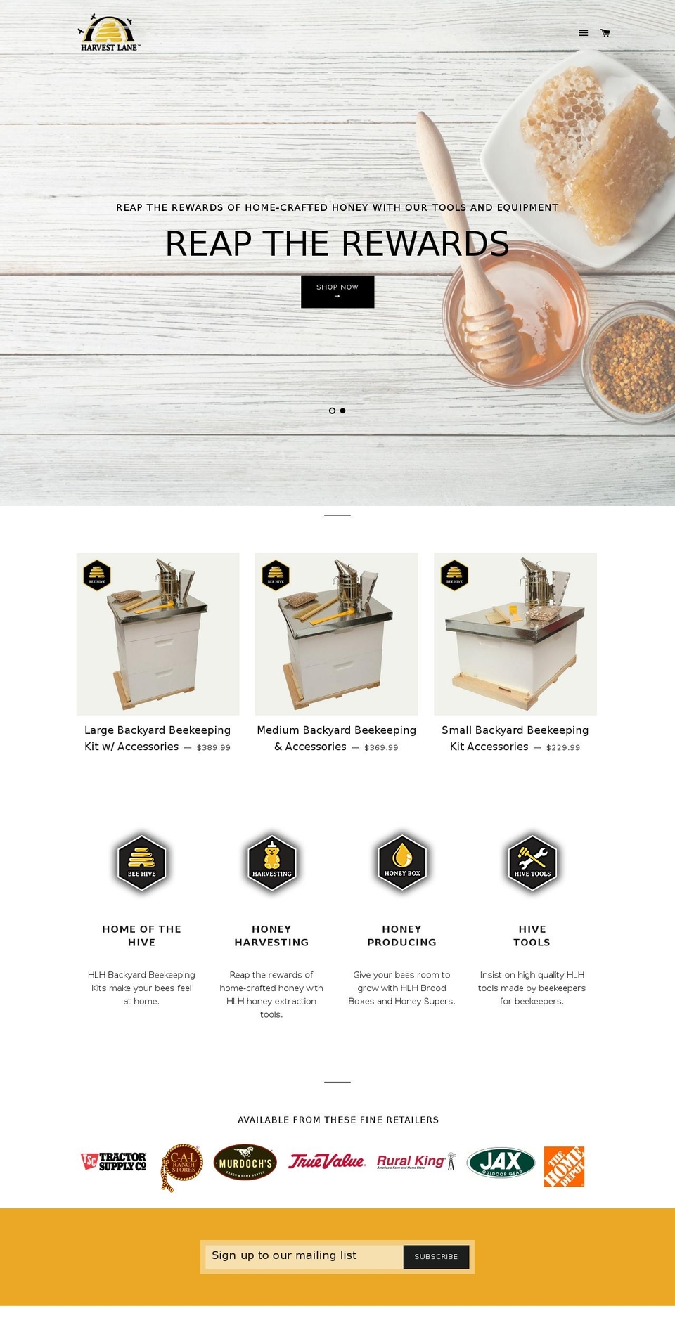harvestlanehoney.com shopify website screenshot