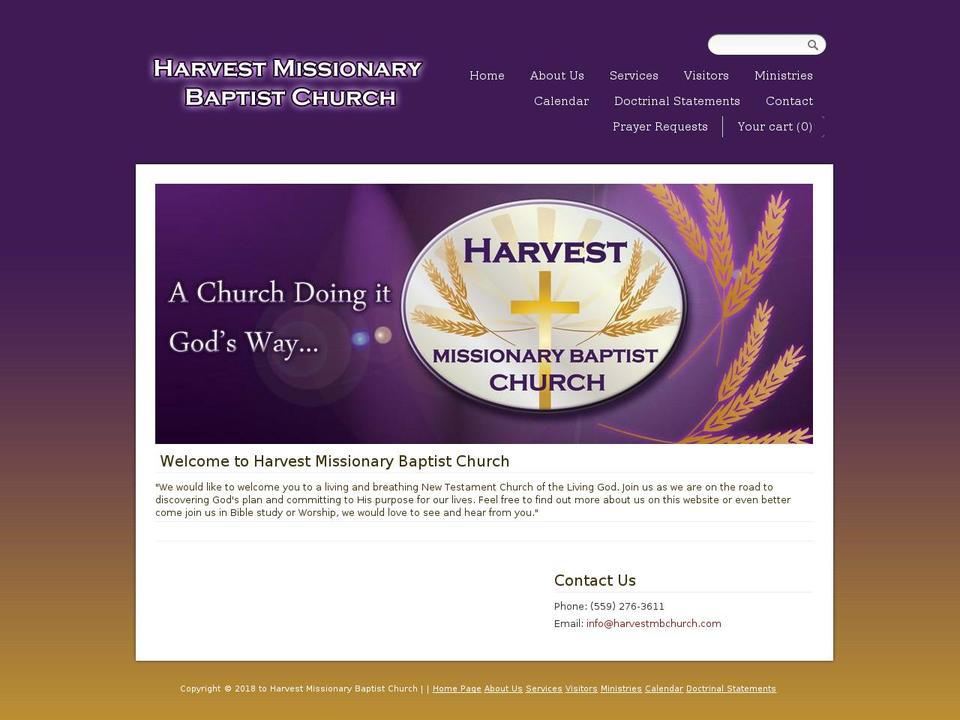 Woodland Shopify theme site example harvestmbchurch.com