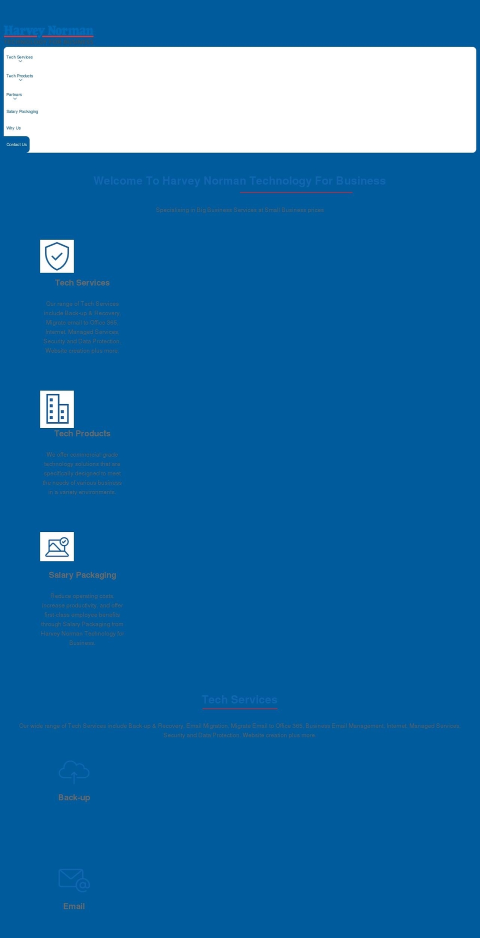 harveynormanbusiness.com.au shopify website screenshot