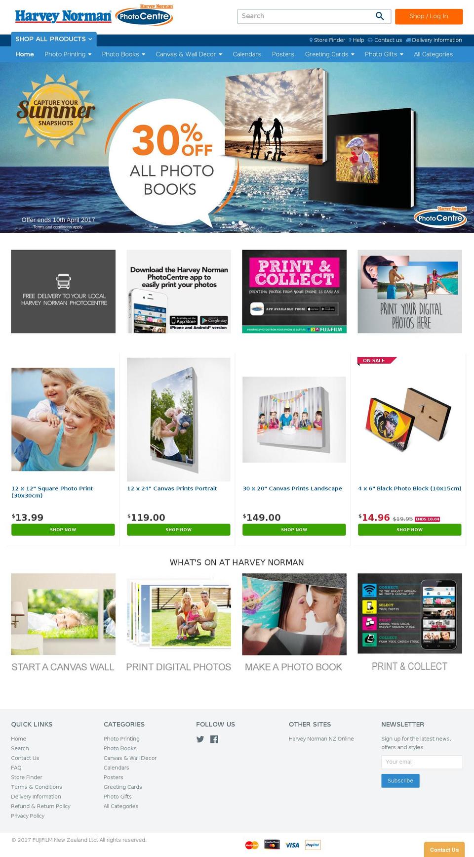 harveynormanphotos.co.nz shopify website screenshot