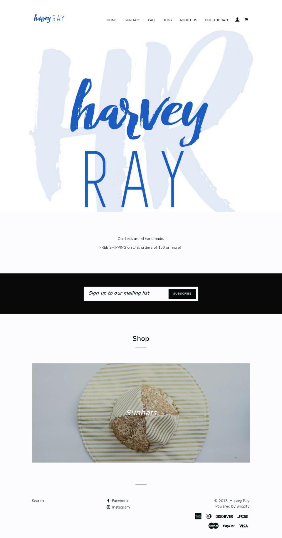harveyray.com — Shopify storefront screenshot