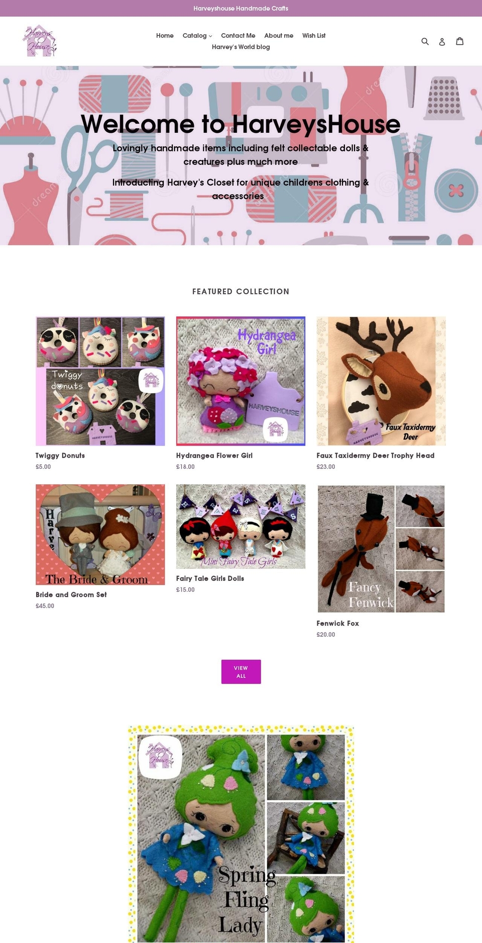 harveyshouse.com — Shopify storefront screenshot