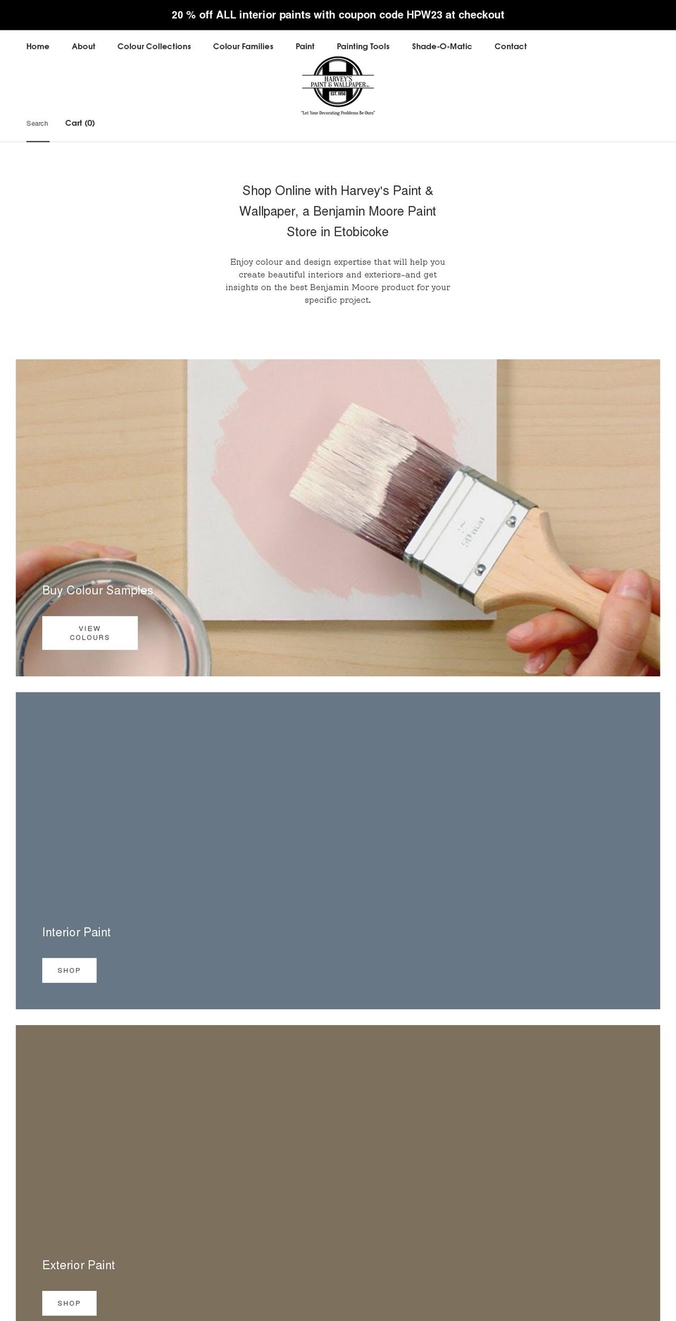 harveyspaint.com shopify website screenshot
