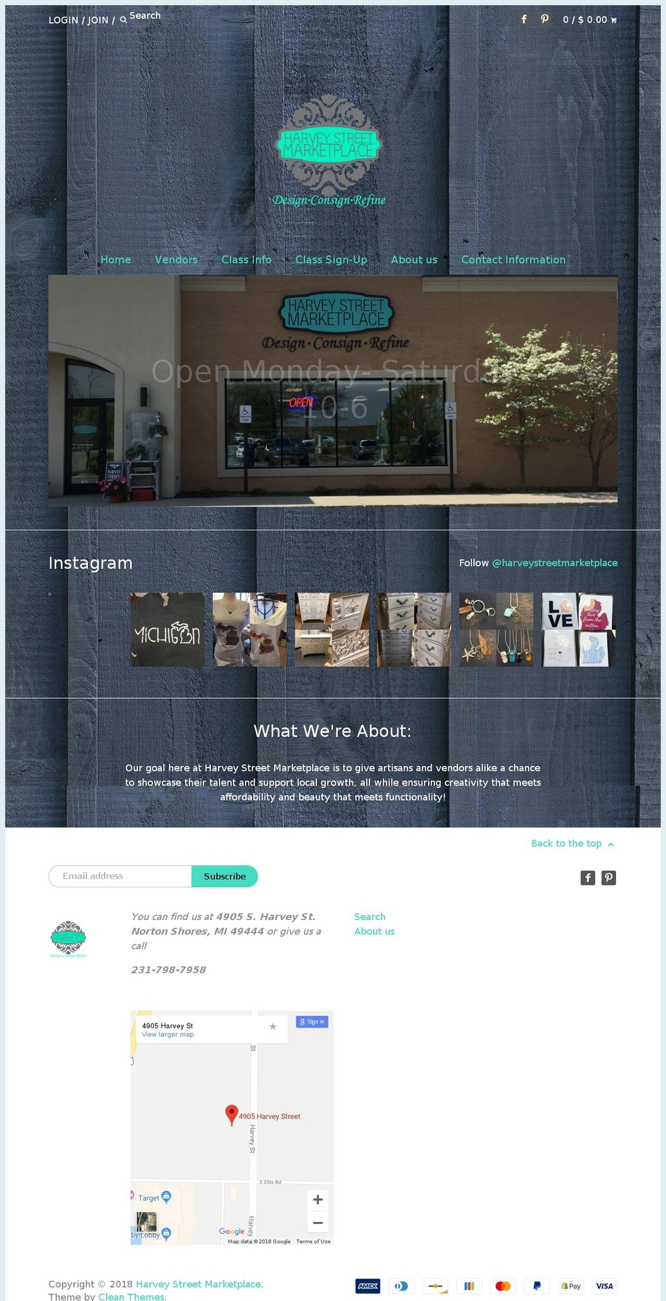 harveystreetmarketplace.com — Shopify storefront screenshot