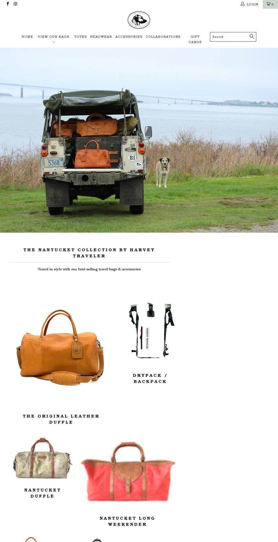 harveytraveler.com shopify website screenshot